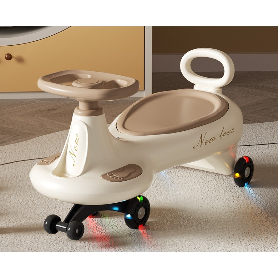 Masinuta, Flippy, 1-8 Ani, Rotire 360 Grade, Anti-rasturnare, Roti Silentioase, Impingere, Bluetooth, 66 x 32 x 37 cm, Bej
