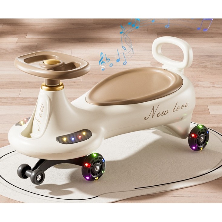 Masinuta, Flippy, 1-8 Ani, Rotire 360 Grade, Anti-rasturnare, Roti Silentioase, Impingere, Bluetooth, 66 x 32 x 37 cm, Bej