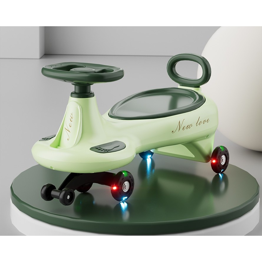 Masinuta, Flippy, 1-8 Ani, Rotire 360 Grade, Anti-rasturnare, Roti Silentioase, Impingere, Bluetooth, 66 x 32 x 37 cm, Verde
