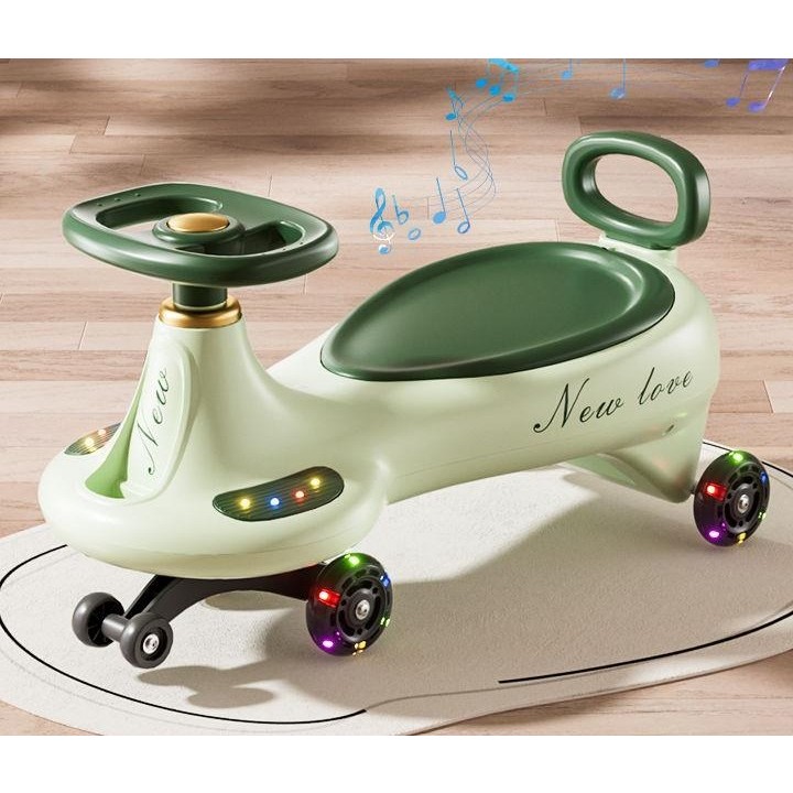 Masinuta, Flippy, 1-8 Ani, Rotire 360 Grade, Anti-rasturnare, Roti Silentioase, Impingere, Bluetooth, 66 x 32 x 37 cm, Verde