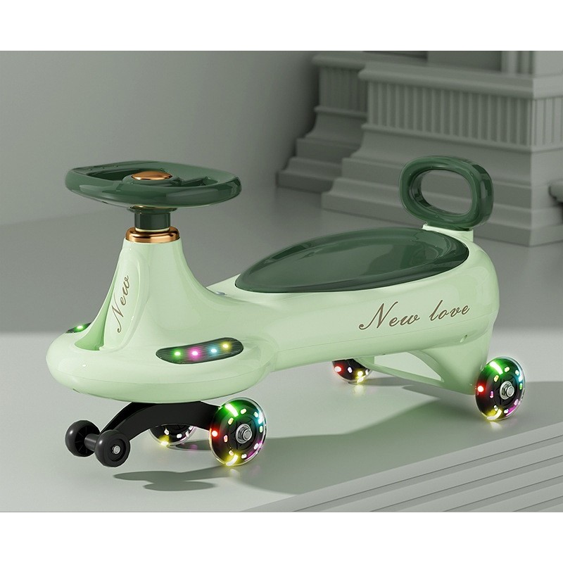 Masinuta, Flippy, 1-8 Ani, Rotire 360 Grade, Anti-rasturnare, Roti Silentioase, Impingere, Bluetooth, 66 x 32 x 37 cm, Verde