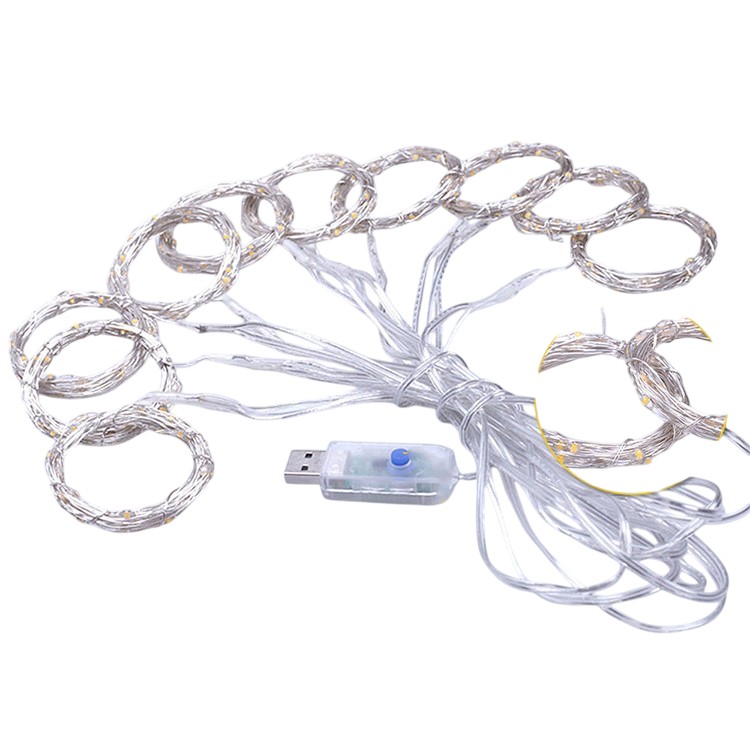 Instalatie de Craciun, Flippy, Instalatie de Tip Perdea IP44, Alimentare prin Port USB si Telecomanda cu 8 functii, 6m x 3m, 600 LED, Alb Rece