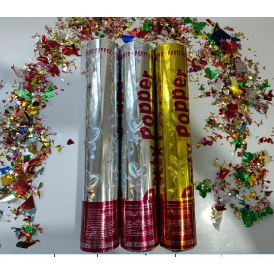 Tub de Confetti, Flippy, Party Popper, 30x5 cm, Confetii Asortate din Aluminiu, Multicolor