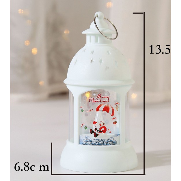 Decoratiune de Craciun, Flippy, Model Sfesnic de Birou, Ren, din Plastic, cu Inel de Agatat, 6.8 x 13.5 x 2 cm, Alb