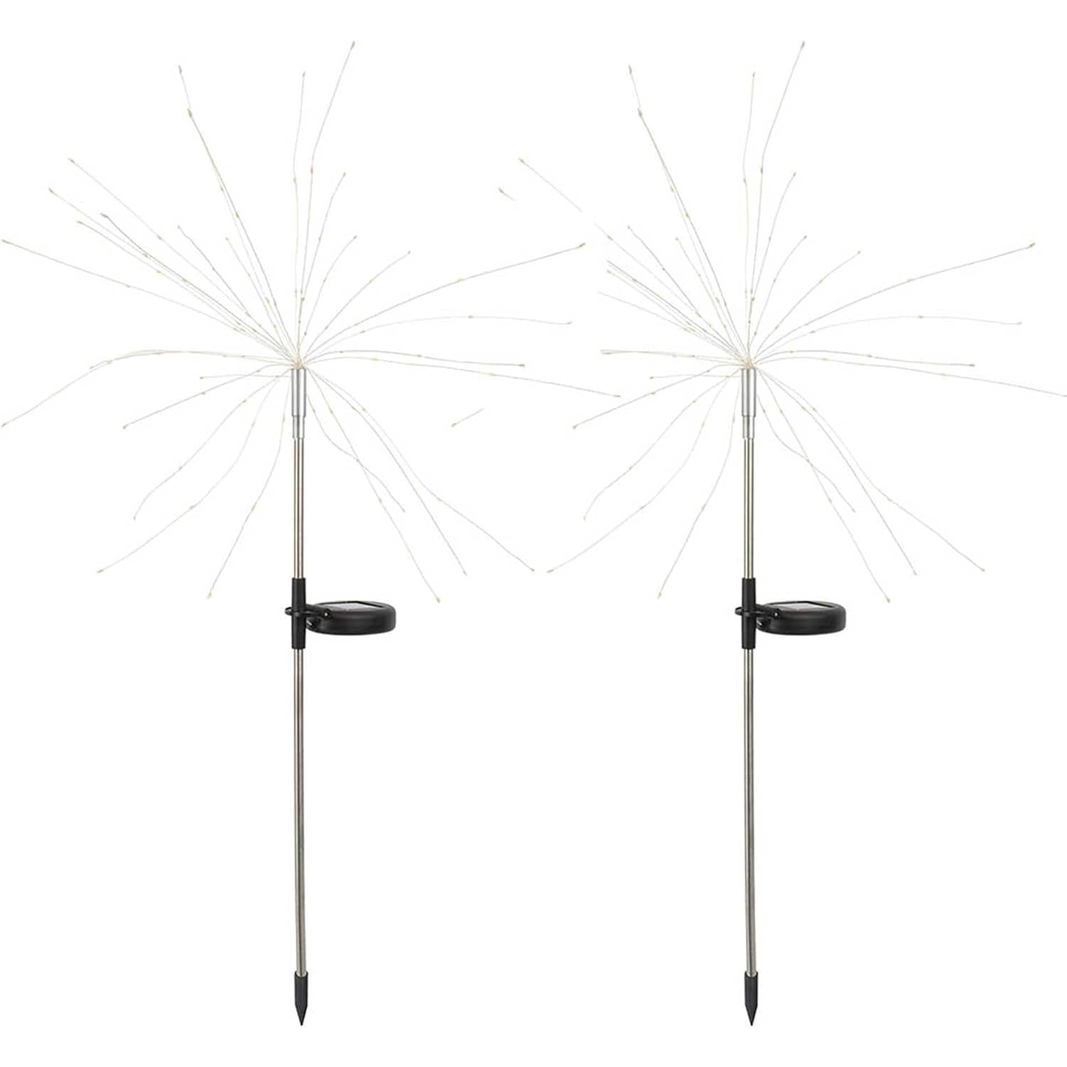 Lampa Solara, Flippy, Decor Gradina, Model Fireworks/Artificii, din Sarma de Cupru, 120 LED-uri, 55W, 90 cm, Alb Rece