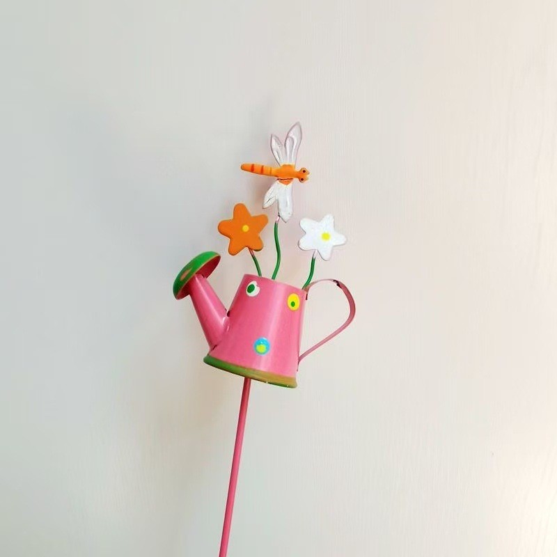 Set 3 Decoratiuni de Gradina, Flippy, Model Stropitoare, din Fier, 28 x 5 cm, Multicolor