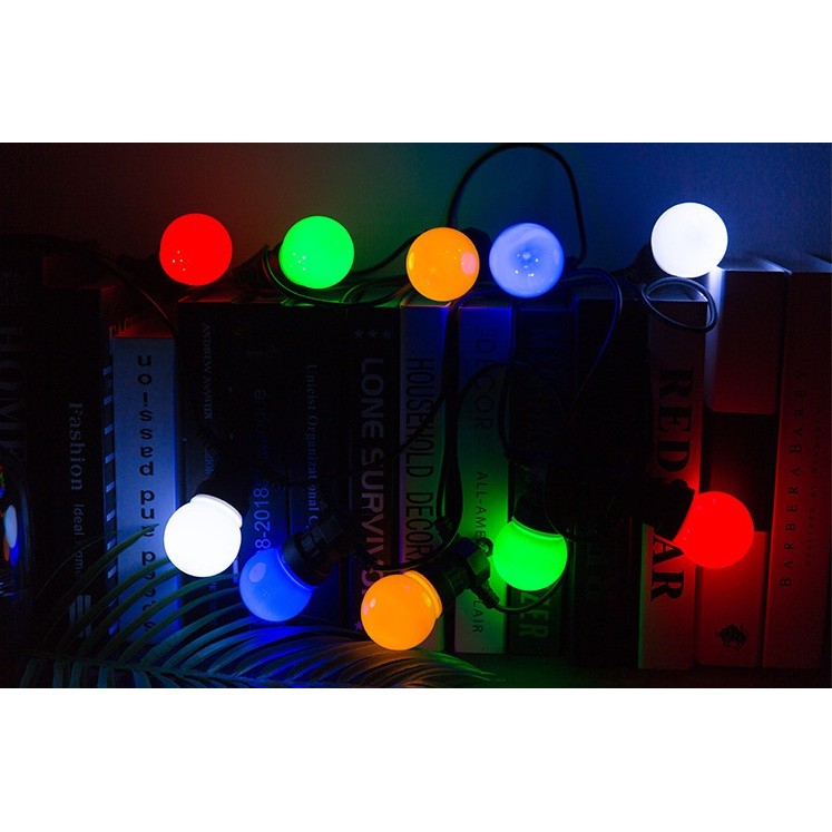 Ghirlanda Luminoasa, Flippy, fara Transformator, 10 m, 20 LED-uri Model Bulb, Interconectabila, IP65, Multicolor