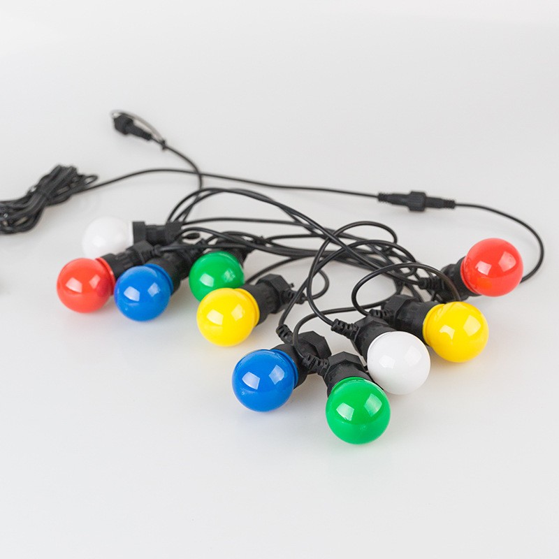 Ghirlanda Luminoasa, Flippy, fara Transformator, 10 m, 20 LED-uri Model Bulb, Interconectabila, IP65, Multicolor