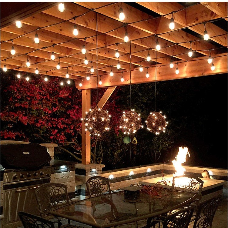 Ghirlanda Luminoasa, Flippy, cu Transformator, 10 m, 10 LED-uri Model Bulb, Interconectabila, IP44, Alb Cald