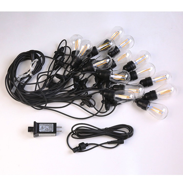 Ghirlanda Luminoasa, Flippy, cu Transformator, 10 m, 10 LED-uri Model Bulb, Interconectabila, IP44, Alb Cald