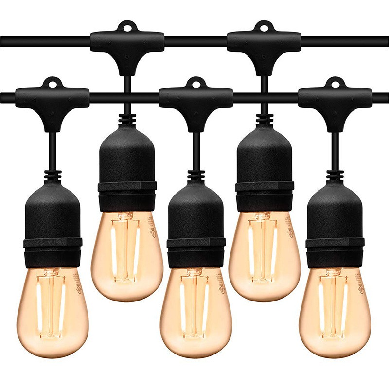 Ghirlanda Luminoasa, Flippy, cu Transformator, 10 m, 10 LED-uri Model Bulb, Interconectabila, IP44, Alb Cald