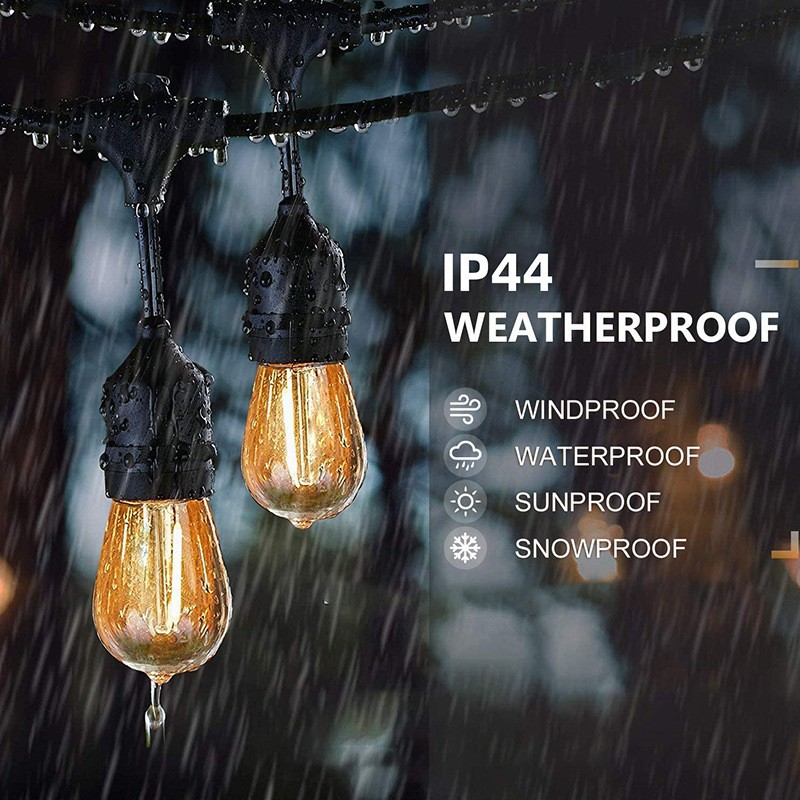 Ghirlanda Luminoasa, Flippy, cu Transformator, 10 m, 10 LED-uri Model Bulb, Interconectabila, IP44, Alb Cald