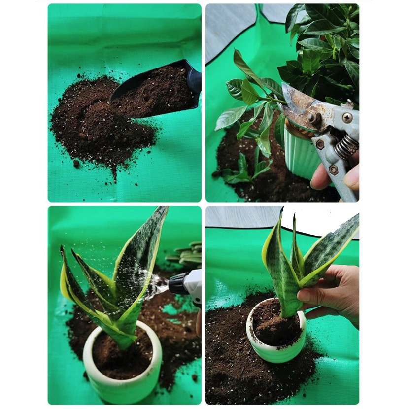 Covoras de Gradinarit, Flippy, pentru Cultivarea Plantelor si Schimbarea Solului, din Panza Ingrosata, 50x50 cm, Pliabil, Verde
