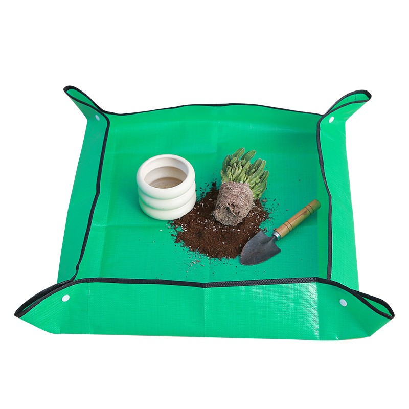 Covoras de Gradinarit, Flippy, pentru Cultivarea Plantelor si Schimbarea Solului, din Panza Ingrosata, 50x50 cm, Pliabil, Verde