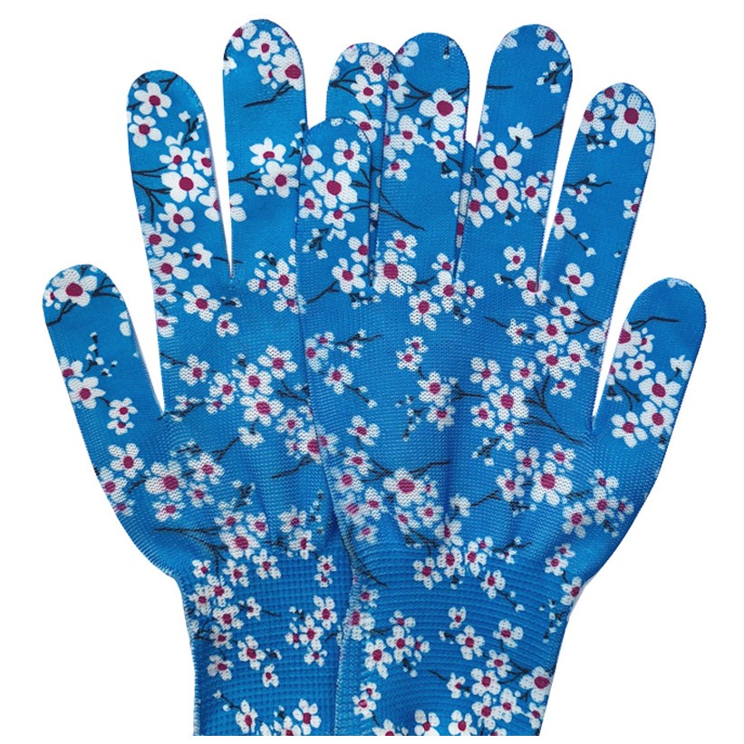 Manusi de Gradinarit, Flippy, din Nailon, Marime Universala 20 cm, Model Inflorat, Antiderapante, Multicolor