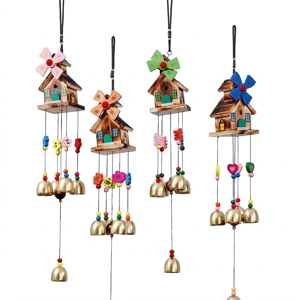 Decoratiune Gradina Pentru Vant, Flippy, 45-50 cm, Casute Diverse, Multicolor