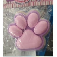 Jucarie Antistres Squishy, Flippy, cu Revenire Lenta, Labuta de Pisica Pufoasa, 8.5 x 7.5 cm, Ambalaj Transparent, Mov Roz