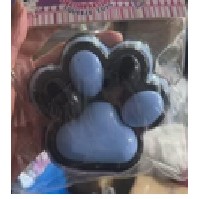 Jucarie Antistres Squishy, Flippy, cu Revenire Lenta, Labuta de Pisica Pufoasa, 8.5 x 7.5 cm, Ambalaj Transparent, Negru Albastru