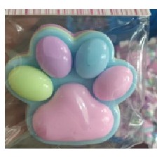 Jucarie Antistres Squishy, Flippy, cu Revenire Lenta, Labuta de Pisica Pufoasa, 8.5 x 7.5 cm, Ambalaj Transparent, Albastru Roz deschis