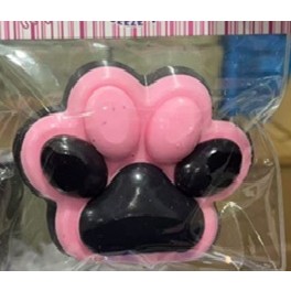 Jucarie Antistres Squishy, Flippy, cu Revenire Lenta, Labuta de Pisica Pufoasa, 8.5 x 7.5 cm, Ambalaj Transparent, Negru Roz