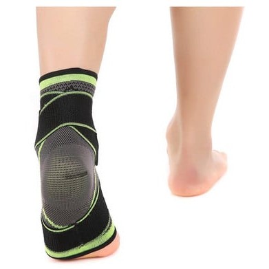 Orteza pentru Glezna, Flippy, cu Benzi Elastice de Fixare, 24 x 10.5 cm, din Nailon, Negru/Verde