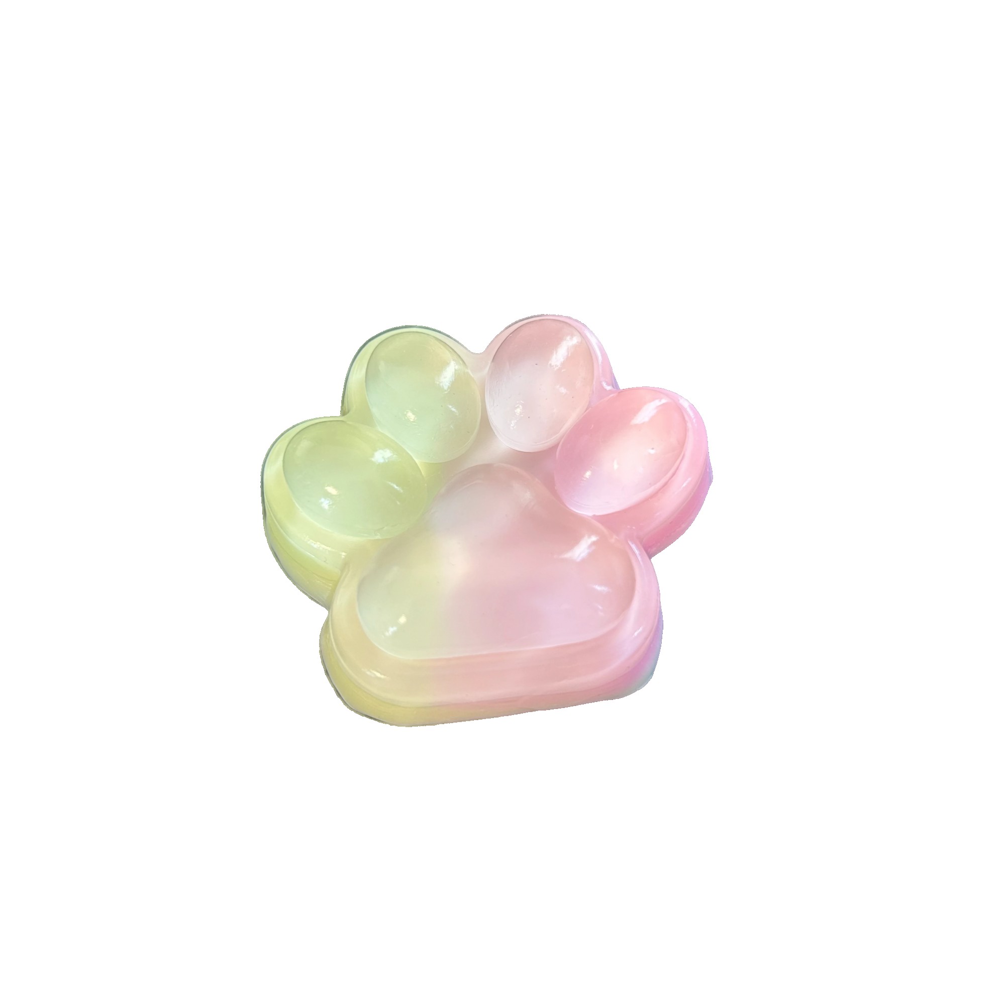 Jucarie Antistres Squishy, Flippy, cu Revenire Lenta, Labuta de Pisica Pufoasa, 7.5 cm, Ambalaj Transparent, Model 270511, Multicolor