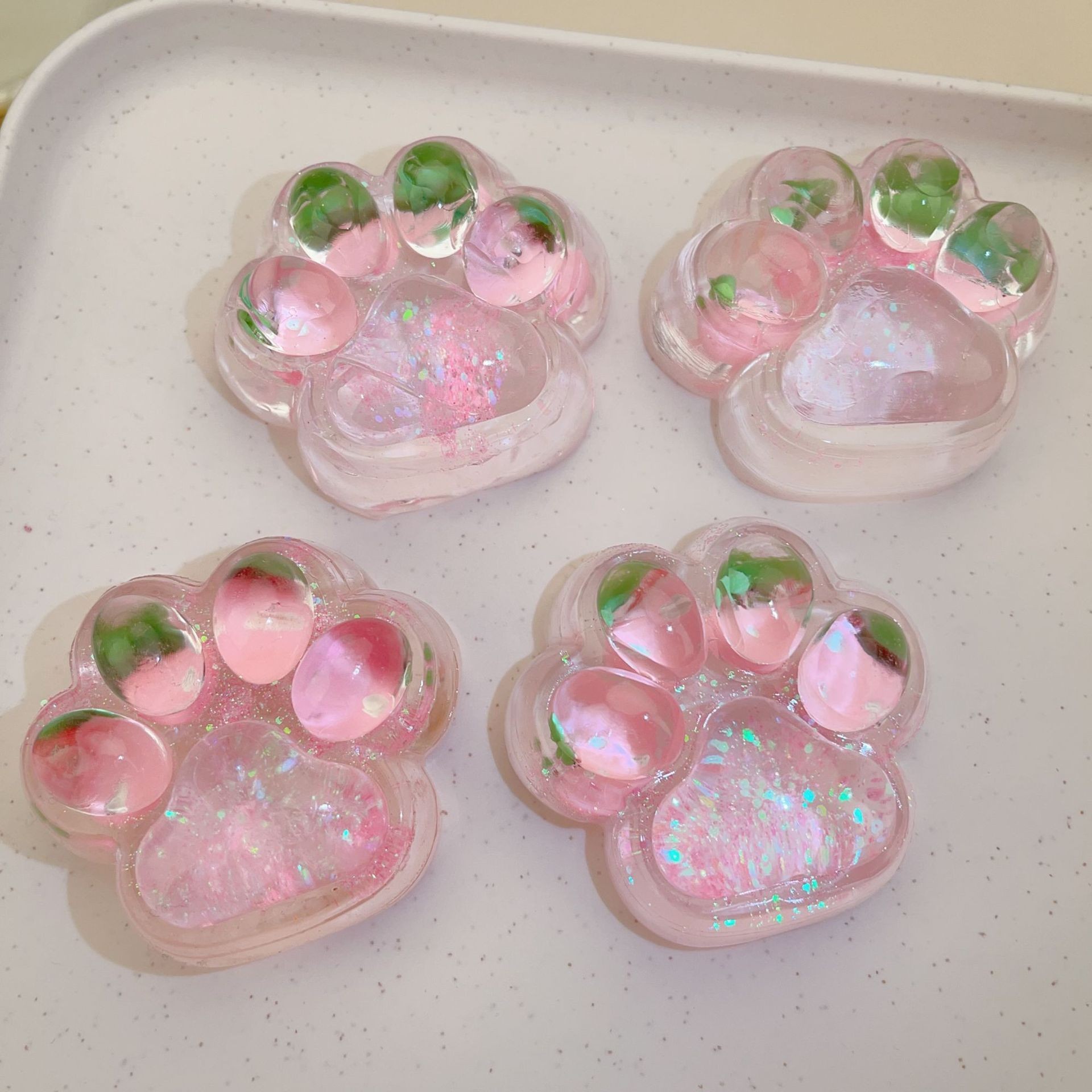 Jucarie Antistres Squishy, Flippy, cu Revenire Lenta, Labuta de Pisica Pufoasa, 7.5 cm, Ambalaj Transparent, Model 270522, Multicolor