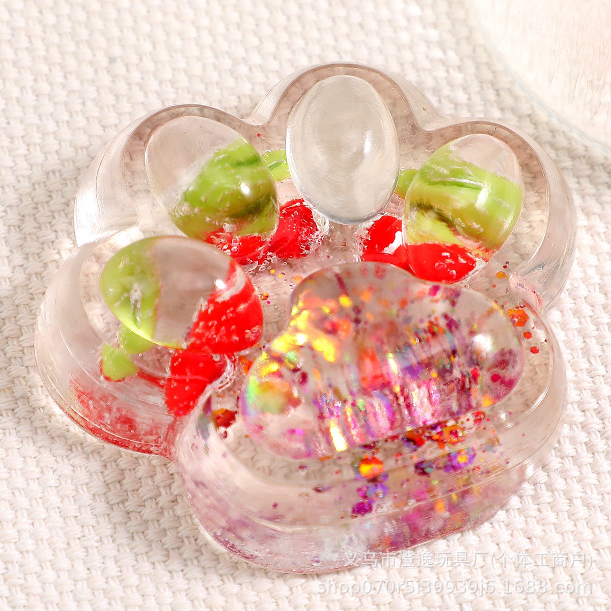 Jucarie Antistres Squishy, Flippy, cu Revenire Lenta, Labuta de Pisica Pufoasa, 7.5 cm, Ambalaj Transparent, Model 270523 Multicolor