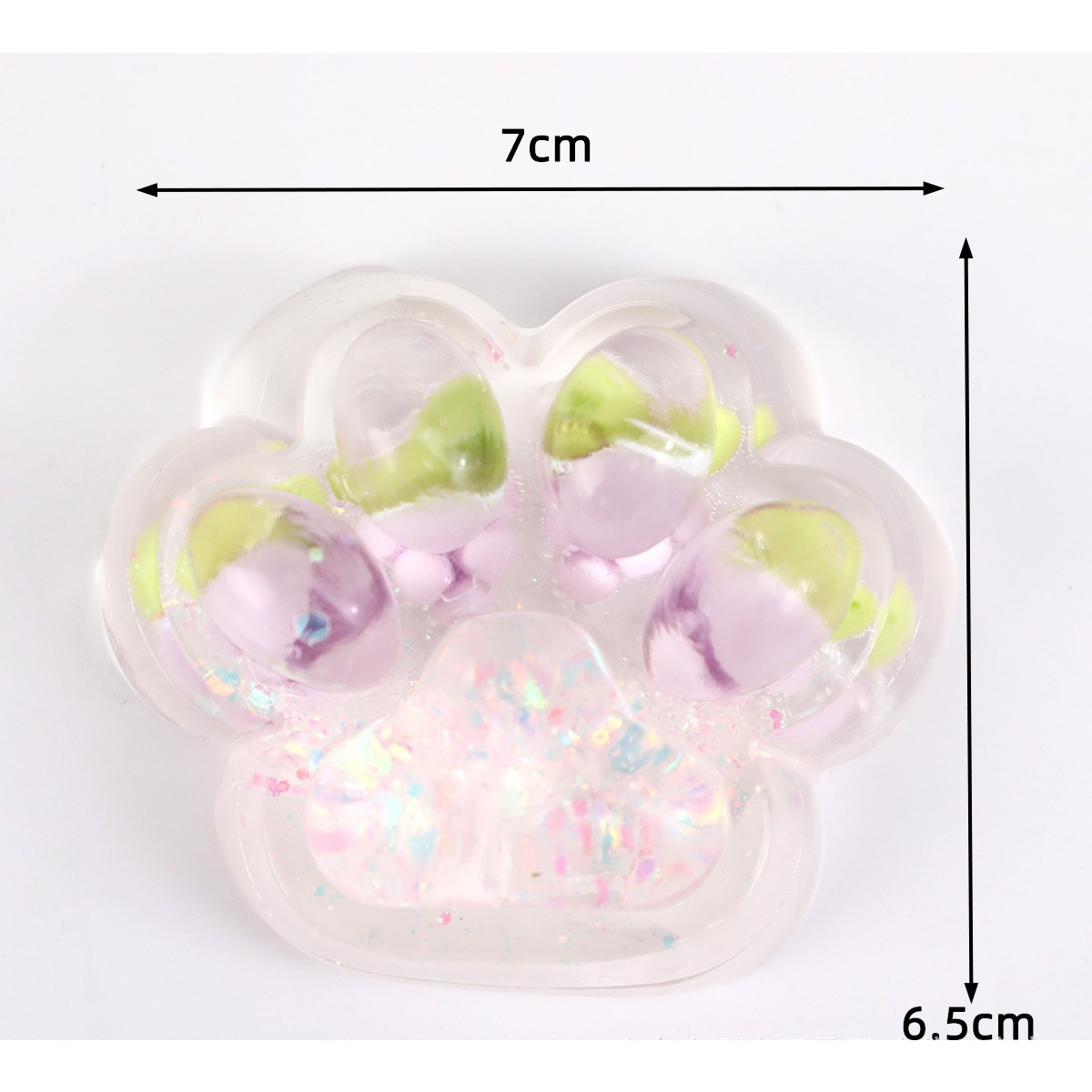 Jucarie Antistres Squishy, Flippy, cu Revenire Lenta, Labuta de Pisica Pufoasa, 7.5 cm, Ambalaj Transparent, Model 270524 Multicolor