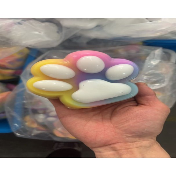 Jucarie Antistres Squishy, Flippy, Labuta de Pisica Squeeze Toys, cu Revenire Lenta, 7.5 cm, Model 270530, Multicolor