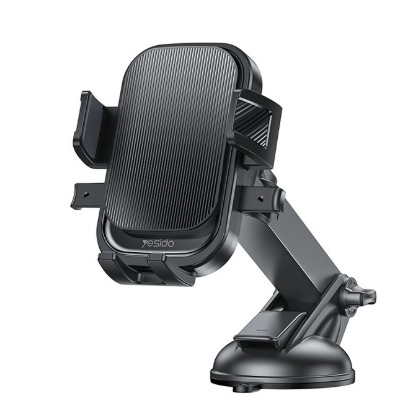 Suport Multifunctional pentru Telefon, Flippy, Car Holder, Suport Rotativ pentru Telefon cu Ventuza si Prindere pe Parbriz sauu Bord, 19 x 10 x 9 cm, Negru 