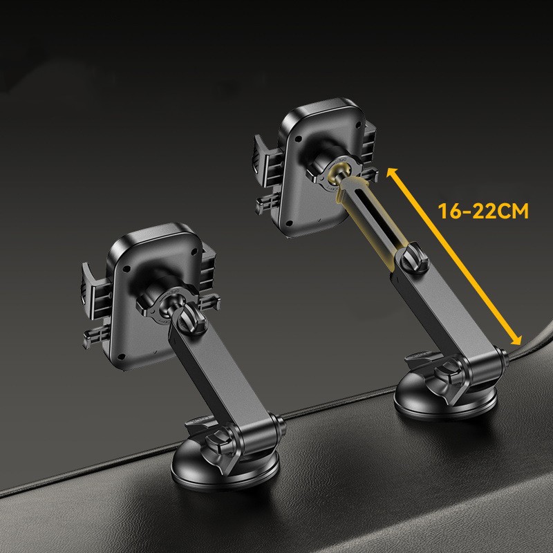 Suport Multifunctional pentru Telefon, Flippy, Car Holder, Suport Rotativ pentru Telefon cu Ventuza si Prindere pe Parbriz sauu Bord, 19 x 10 x 9 cm, Negru 