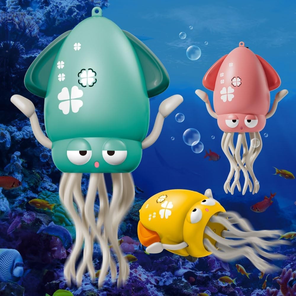 Caracatita Dansatoare, Flippy, +3 Ani, 3 Moduri, din ABS, Incarcare USB, cu Undita Inclusa, 12.6 x 7.6 x 20.7 cm, Roz
