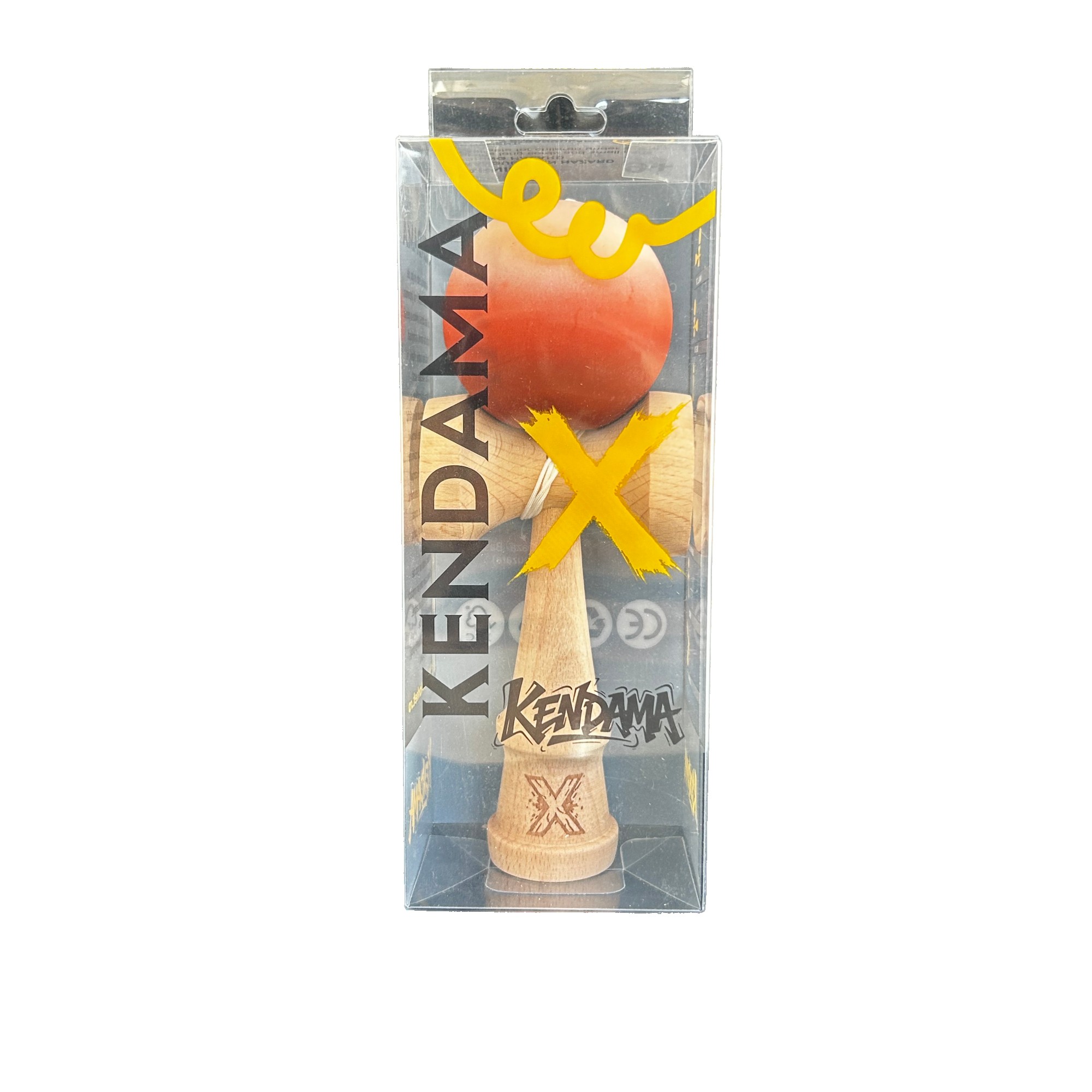 Jucarie Kendama X Originala, Profesionala, Flippy, din Lemn, Rubber Grip, 18 cm, Maro/Bej/Roz