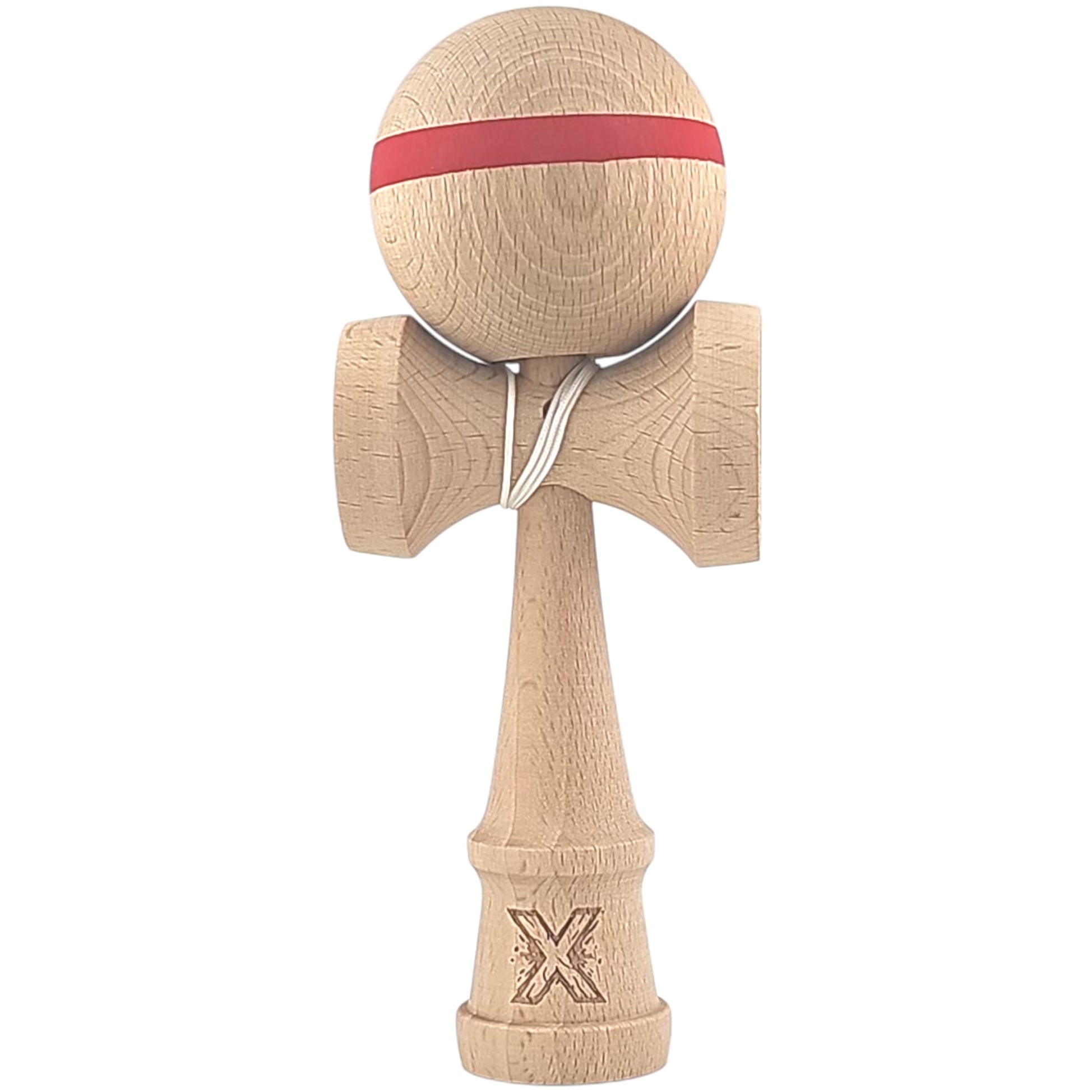 Kendama X Originala, Profesionala, Flippy, din Lemn, 18 cm, Special, Model cu Dunga, Roz