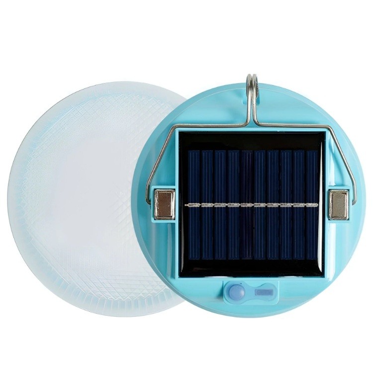 Lama Solara, Flippy, 2in1, Incarcare Solara/USB, LED, din Plastic, 3 Trepte de Intensitate, 100 W, 5V, 13 x 13 x 7 cm, Albastru