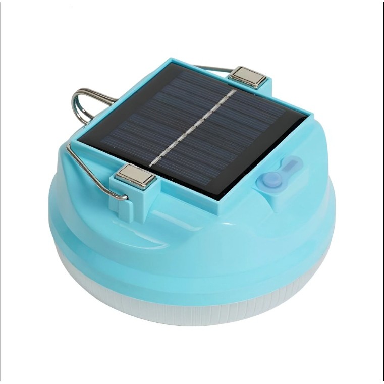 Lama Solara, Flippy, 2in1, Incarcare Solara/USB, LED, din Plastic, 3 Trepte de Intensitate, 100 W, 5V, 13 x 13 x 7 cm, Albastru