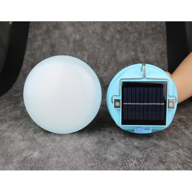 Lama Solara, Flippy, 2in1, Incarcare Solara/USB, LED, din Plastic, 3 Trepte de Intensitate, 100 W, 5V, 13 x 13 x 7 cm, Albastru