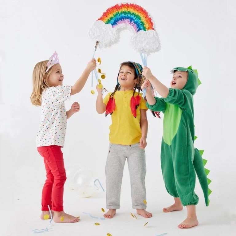 Pinata Curcubeu / Rainbow pentru Petrecere, Flippy, din Hartie si Carton, Pinata pentru Petreceri, 45 x 28 x 9 cm, Multicolor