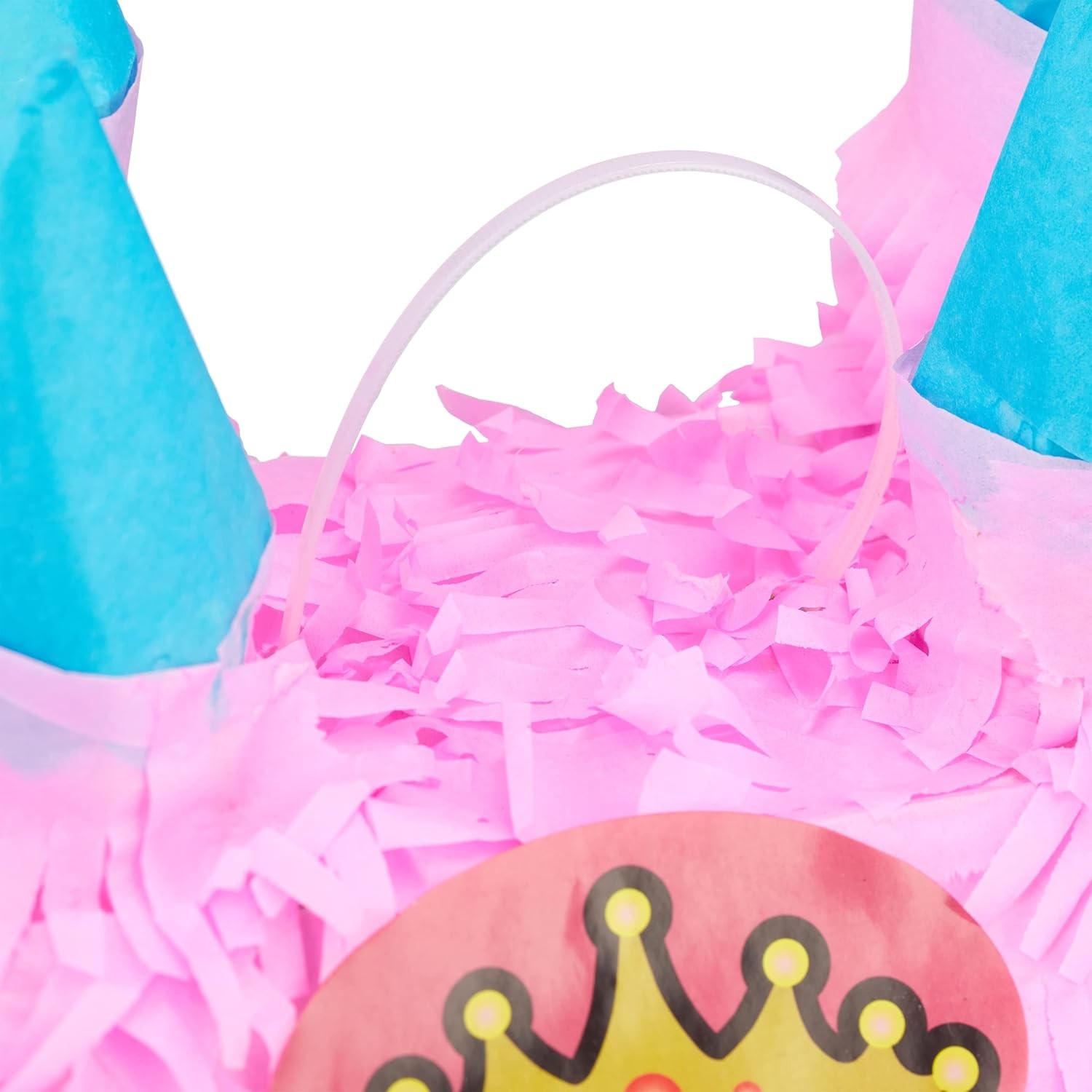 Pinata Castel Printesa pentru Petrecere, Flippy, din Hartie Creponata si Carton, Pinata pentru Petreceri, 40 x 37 x 15 cm, Roz deschis