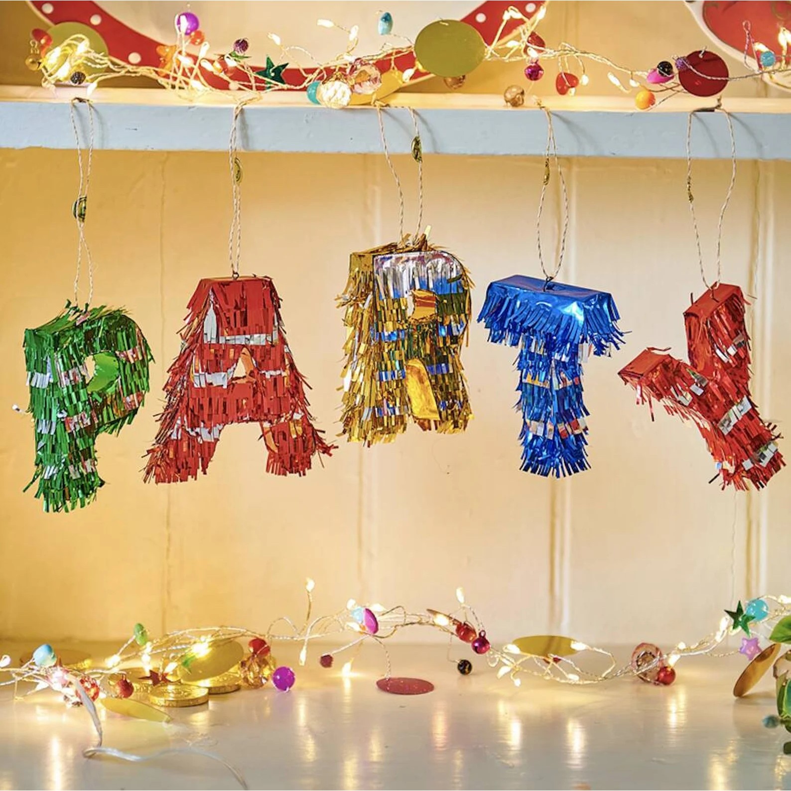 Pinata Mini PARTY, Flippy, Accesoriu pentru Petrecere Set 5 Bucati din Hartie Creponata si Carton, Pinata pentru Petreceri, 61 x 43 x 8 cm, Multicolor