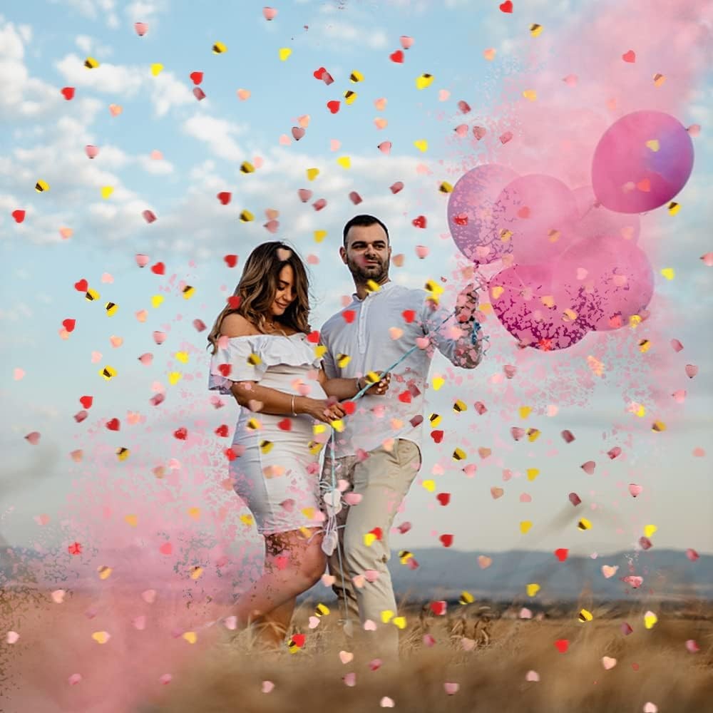 Tun Confetti, Flippy, Model Gender Reveal, Boy or Girl, 40 cm, Ambalaj din Carton, Eliberare prin Rasucire, Roz