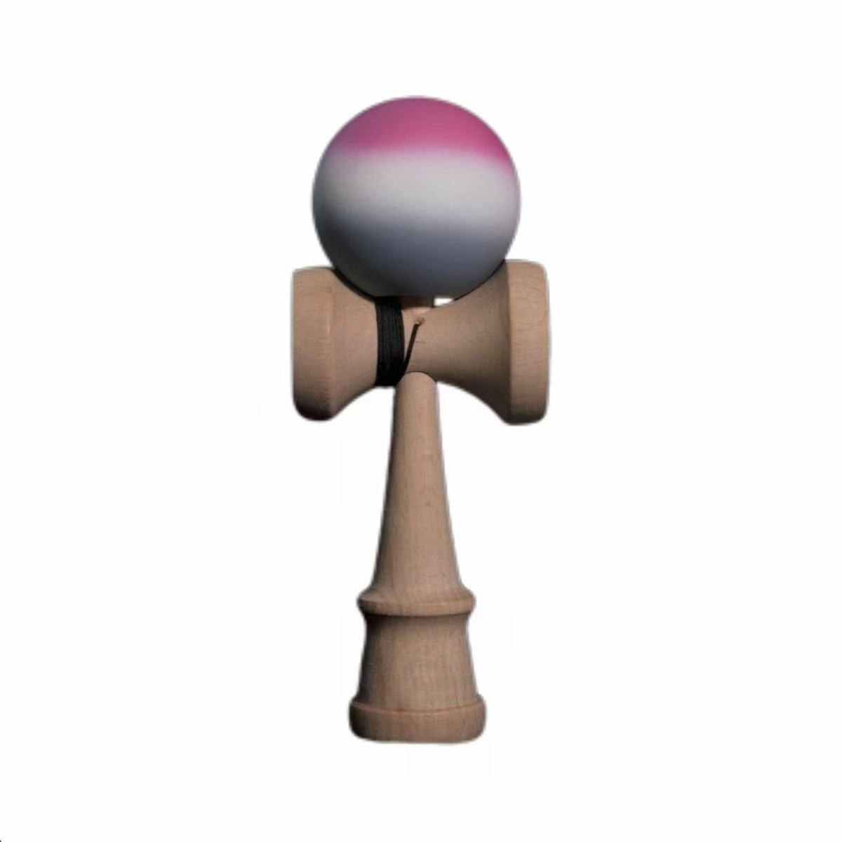 Jucarie Interactiva Kendama, Flippy, din Lemn, 18 cm, Joc de Indemanare pentru Copii si Adulti, Model Gradient 9, Rosu/Alb/Gri