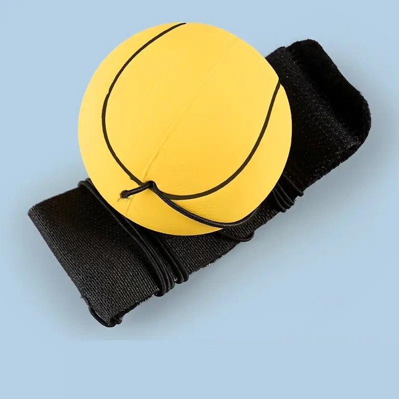 Minge Saltareata Hiperelastica, Flippy, Model Minge de Tenis cu Fixare de Mana, Space Moon Ball foarte Elastica, Antistress pentru Copii, Diametru 66 mm, Galben