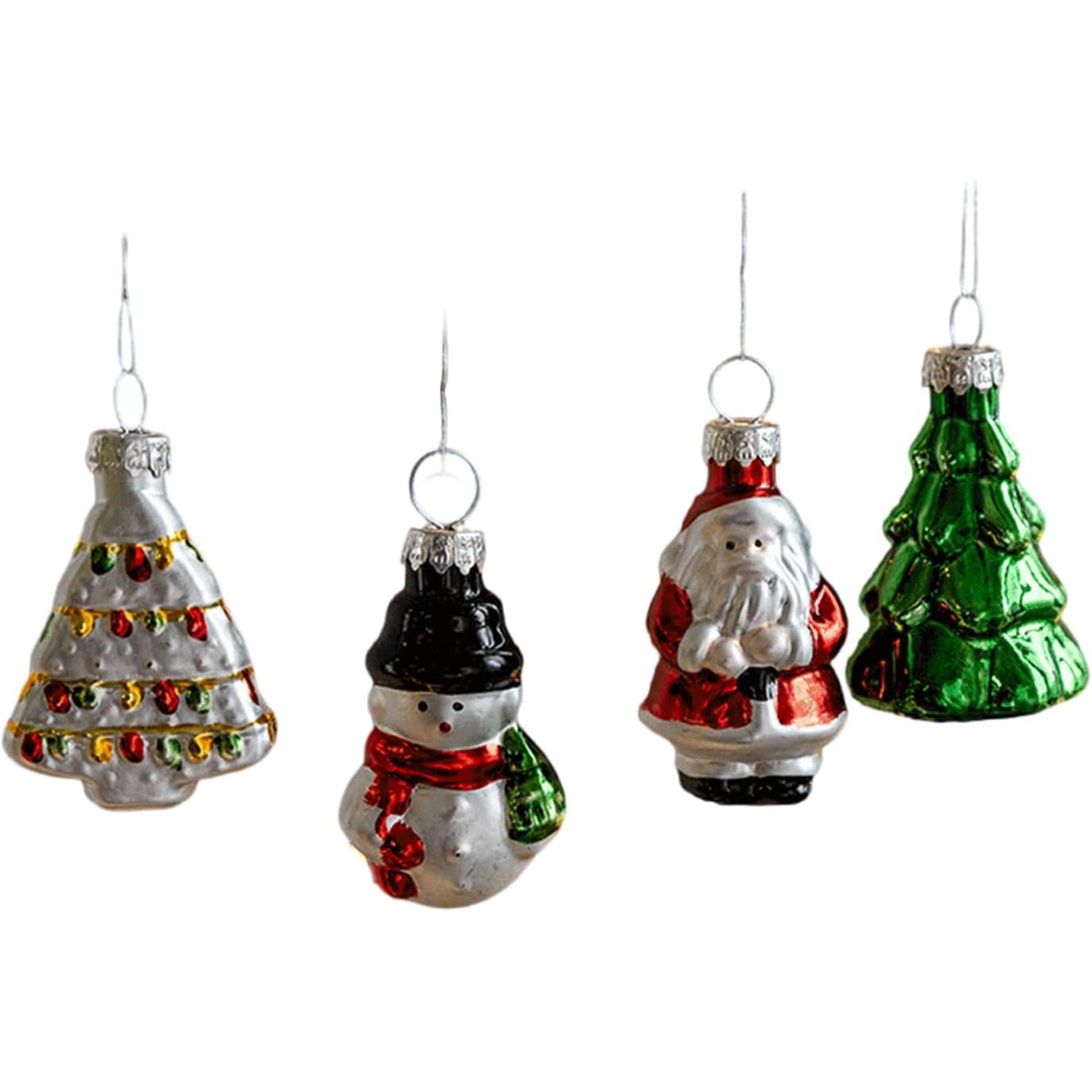 Set 9 Decoratiuni de Craciun, Flippy, pentru Brad, 5 cm, din Sticla, 22 x 12.5 x 4.2 cm, Multicolor