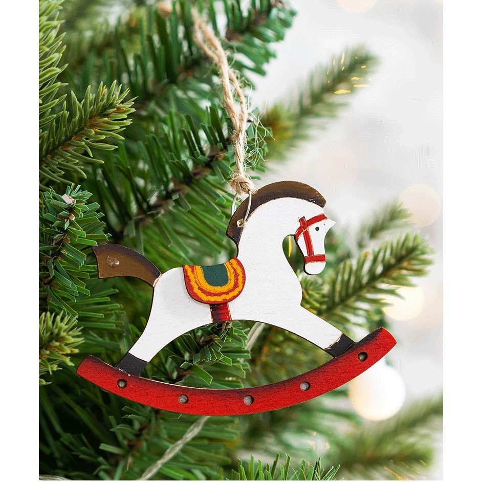 Set 14 Decoratiuni de Craciun, Flippy, pentru Brad, 5 - 9.5 cm, din Lemn, Multicolor