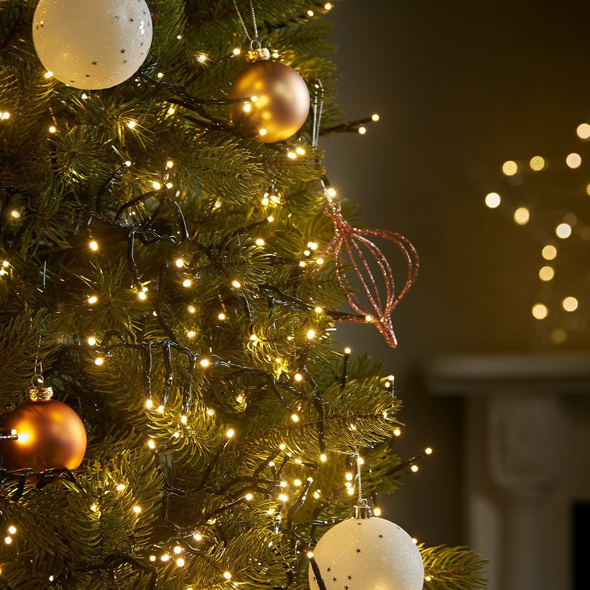 Instalatie Craciun Liniara, Flippy, de Exterior, IP65, cu Alimentator 1.5 m inclus, 10 metri, 100 LED, Alb Cald