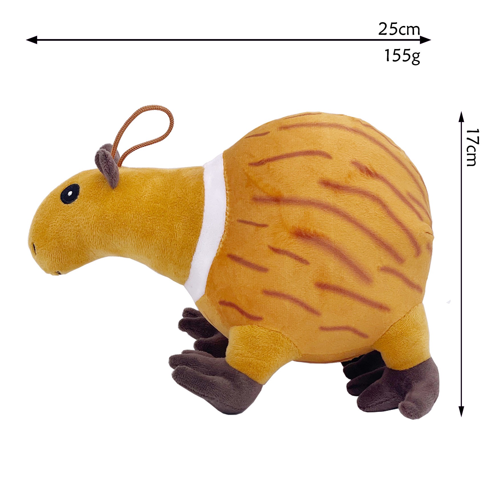 Jucarie Moale de Plus Italian Brainrot, Flippy, cu Agatatoare, Model Guinea Pig Burbaloni Luliloli, Jucarie Moale pentru Copii, 25 x 17 cm, Maro deschis