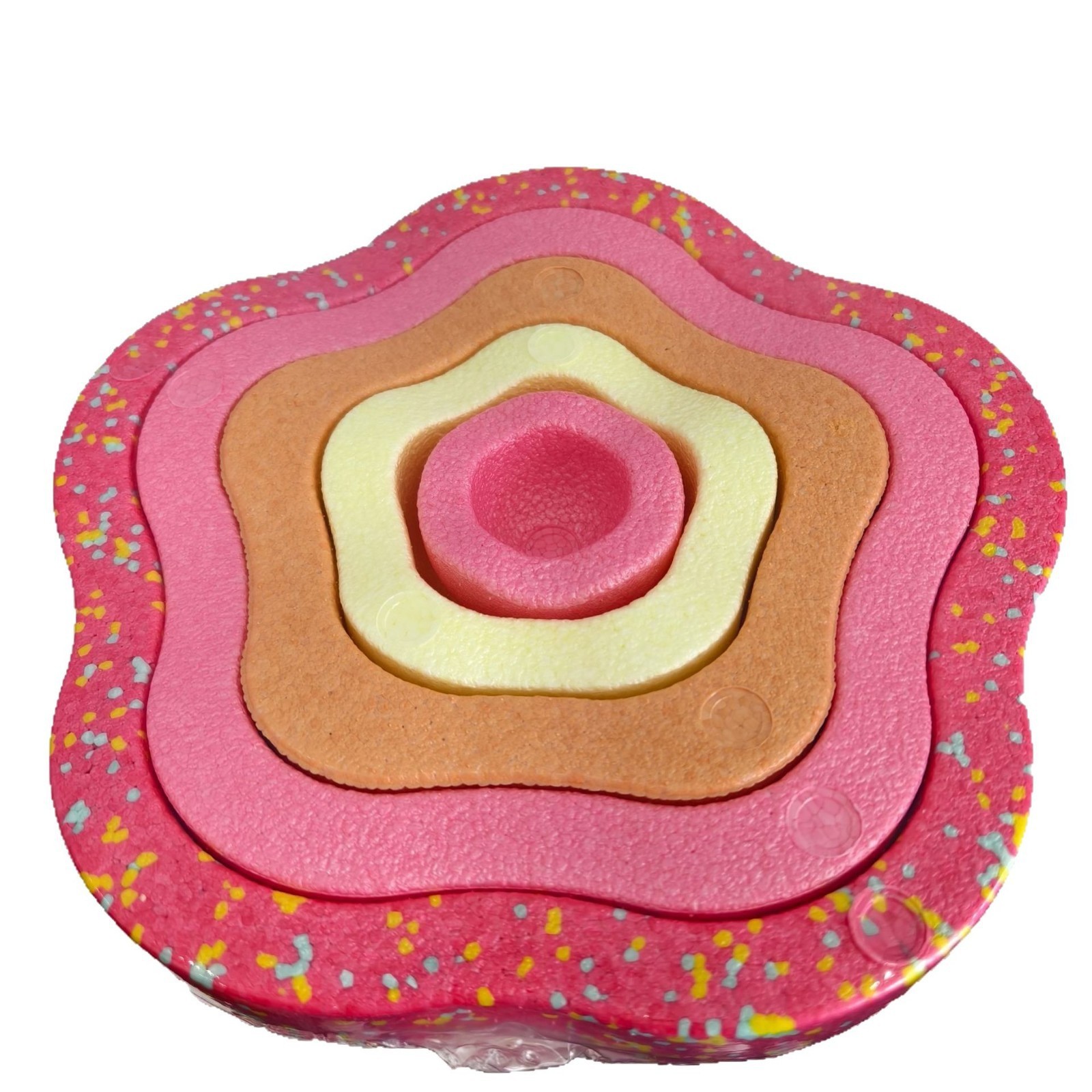 Jucarie Senzoriala de Echilibru, Flippy, Tip Stepping Stones, 5 Piese, din Spuma, pentru Miscare, Sarituri, Prindere, Diametru 28 cm, Model 1, Multicolor