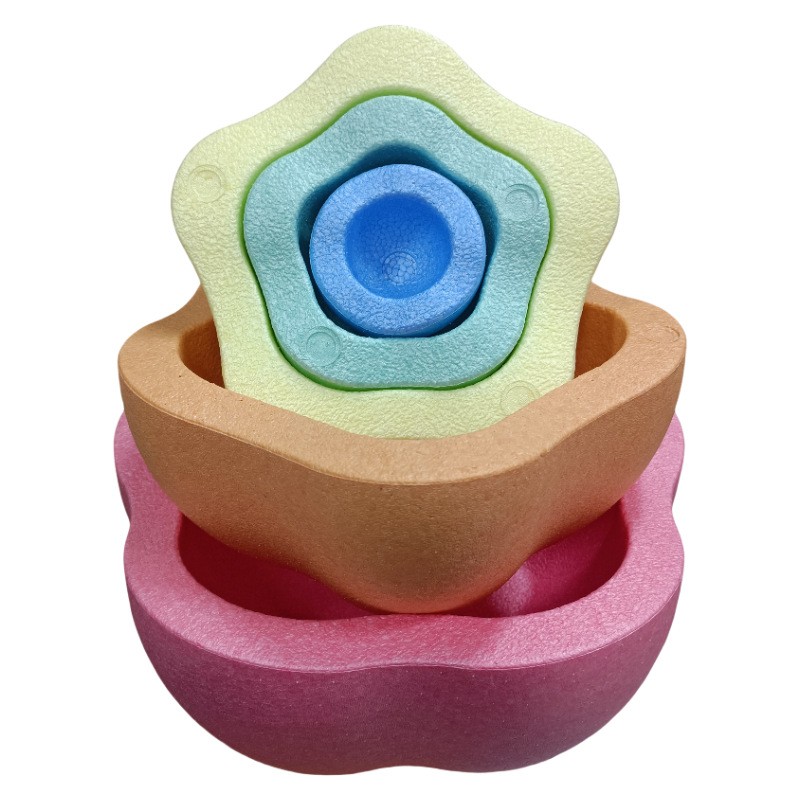 Jucarie Senzoriala de Echilibru, Flippy, Tip Stepping Stones, 5 Piese, din Spuma, pentru Miscare, Sarituri, Prindere, Diametru 28 cm, Model 2, Multicolor